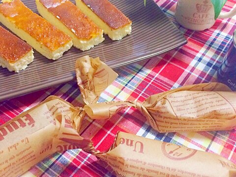 シンプルな濃厚スティックチーズケーキ